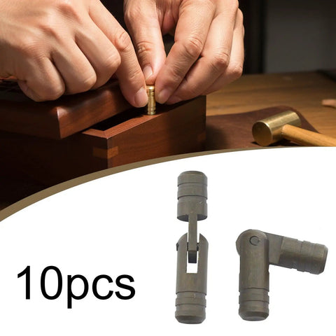 10 Pieces Mini Brass Barrel Hinges Concealed Cabinet Hinge Set For Wooden Furniture Rust Resistant And Durable 25mm Size Hidden