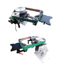 Shop Ready Heavy Duty Variable Speed Belt Sander And Knife Grinder With Vertical Horizontal Modes Three Polishing Wheels For Metal Wood Ceramic And Glass 110V Trusted Workhorse Rig showing adjustable motor and belt setup.