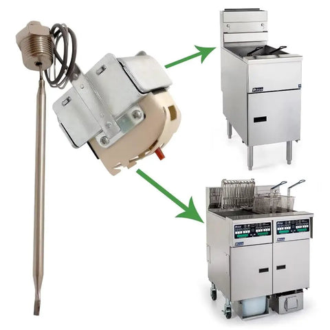 High Limit Thermostat Switch For Pitco Fryers 1/4 Inch Thread MPT 450F/230C with fryer connection shown