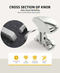 Cross section of 10 Pack Chrome Cabinet Knobs Solid Zinc Alloy Hardware With Polished Chrome Finish highlighting solid material