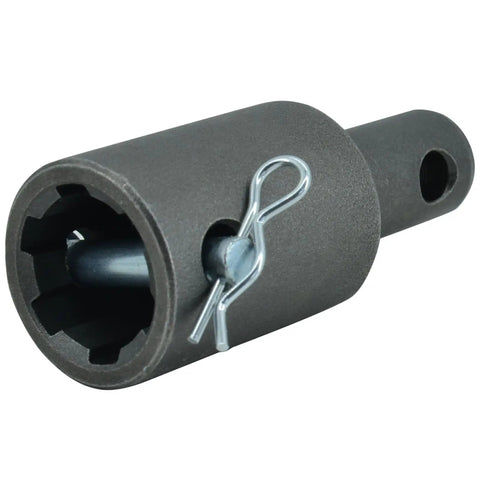 Grounding Drill Adapter Three Quarter Inch To Seven Eighth Inch Universal Connector with guide pin, close-up view