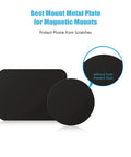 Street Tested Metal Plates For Magnetic Phone Mounts 4 Pack With Heavy Duty Adhesive features rectangular and round matte black plates.