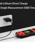 DOJBK Rechargeable Wall Detector charging via USB lithium direct charge showing power indicator.