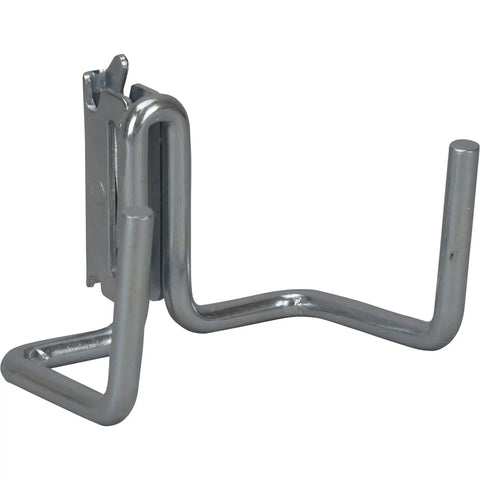 Heavy Duty Dual Arm Tool Hook For E Track And X Track Stores Long Handled Tools Like Brooms And Rakes 200 Lb Capacity Zinc Steel