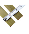 Two Pieces 1/4 Inch By 1-1/4 Inch C360 Brass Flat Bar Ten Inch Long Solid Mill Stock Weldable H02 with measuring tape