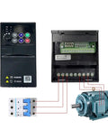 380V Economical VFD Drive Inverter For Motors 0.75kW To 2.2kW Speed Controller With 50Hz Output DC And AC Inverter Easy Install No Brainer Setup High Torque Startup Energy Saving Motor Controller connected to motor and breaker