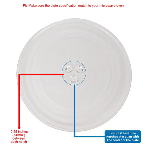 12 Inch Glass Microwave Plate Replacement Built To Last, Heavy Duty Heat Resistant BPA Free Dishwasher Safe Compatible