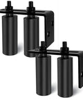 Universal 4 Inch Gate Roller Guide Kit With Nylon Rollers And Black L Bracket Heavy Duty Sliding Gate Hardware For Barn Doors And Rolling Gates 2 Pack