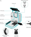 Diagram of Beefed Up Waterproof Housing For GoPro HERO7 BLACK HERO6 BLACK And HERO5 BLACK 148FT 45M showing components like lock, spring, and glass