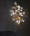 All Copper Postmodern Wall Lamp Featuring Sparkling Crystal Kapok Accent For Bedroom Or Hallway Total Game Changer Piece That Flat Out Brightens Your Space And Sets The Vibe, showcasing a natural branch design with crystal accents.