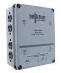 Spartan Series 8 Light Grow Controller For 240V Setups With Dual Trigger Cords, front view, tan finish, heavy-duty.