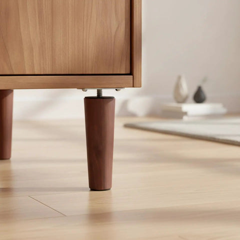 Close-up of Fix Wobbly Furniture Fast With M8 Threaded Conical Foot Replacement for sofas, cabinets, and chairs, 5.9 x 2.2 inches.