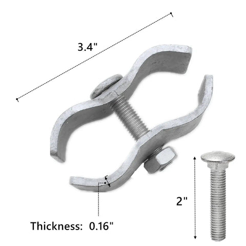10 Pack Built Tough Dog Kennel Clamps With Bolts And Nuts, 1-3/8 Inch Galvanized Steel Fence Panel Clamps for Round Pipe Frames