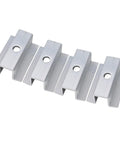 Solid Solar Middle Clamp For PV Panel Frame Height 25 To 50 Mm Aluminum Alloy Silver Finish 4 Pack