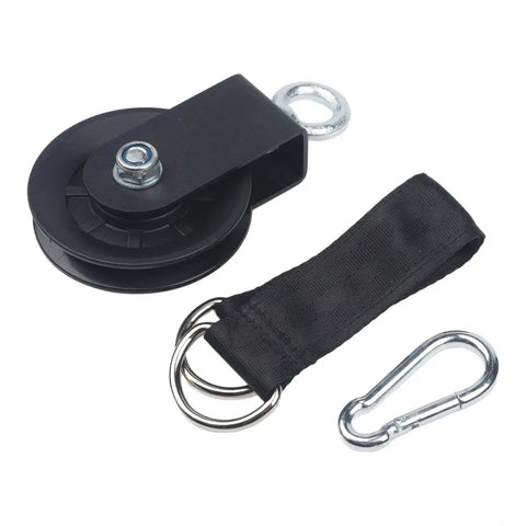 Heavy Duty Pulley Cable System For Home Gym With 360 Degree Rotation Quiet Bearings Lifting Pulley Block Nylon Wheel Carabiner Buckle