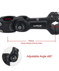 Rugged Alloy Bike Stem With 0 To 60 Degree Adjustable Angle Fits 25.4 And 31.8 Handlebar Clamps 130mm Length For Mountain Road