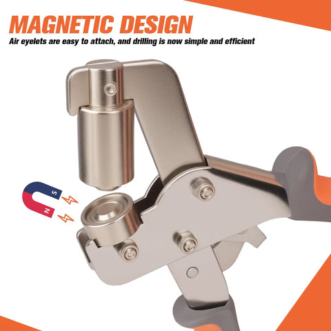 Manual press punch from Five Hundred Piece Grommet Tool Kit For Fabric And Tarp Projects With Ten Millimeter Inner Diameter Eyelets