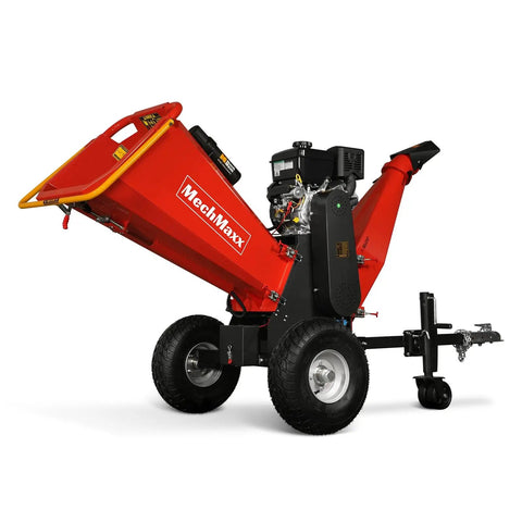 Beast Power 6 Inch Wood Chipper Shredder Mulcher Powered By Briggs Stratton 408cc 14hp Gas Engine, front side on white background