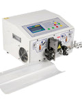 Automatic Computer Wire Peeling And Stripping Machine Heavy Duty Aluminum Alloy Build For Precise Cutting 01 To 8 Mm Range SWT508E front view with digital interface.