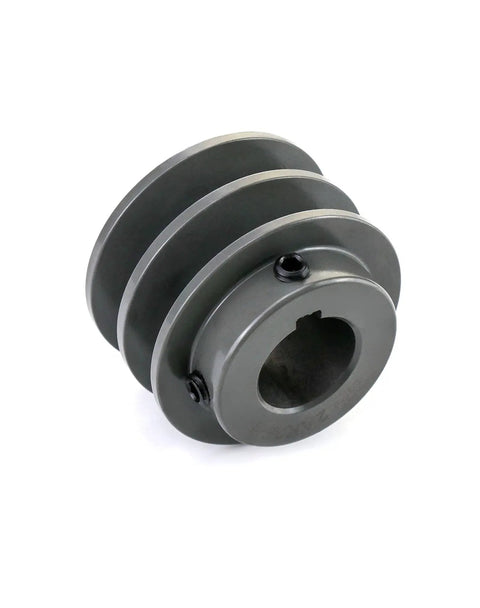 Double Groove Pulley 2.55 Inch Outer Diameter With 1 Inch Fixed Bore For A And AX 3L And 4L V Belts Cast Iron Construction Durable Belt Drive Pulley