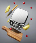 Compact Digital Kitchen Scale For Precise Weighing In Grams And Ounces, 3000g Capacity With 0.1 g And 0.01 Oz Increments, fruit around it