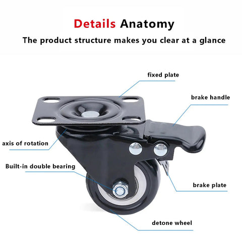 Top Notch Locking Casters Set Of Four Featuring Dead Silent Polyurethane Tires And Heavy Duty Steel Cores That Run Smooth Like Butter On Hard Floors Built Tough For Daily Grind Without Any Annoying Clatter
