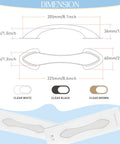 Dimensions and color options for Acrylic Adhesive Handles Self Stick Pulls For Sliding Doors Shower Doors Cabinets And Drawers 2 Pack