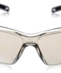 Straight Up Tough Wrap Around Safety Glasses Featuring Unbeatable Impact Resistant Polycarbonate Lenses Comfortable Soft Temple Tips Anti Scratch Hard Coat Coating Gray Frame Silver Lens Pack Of Ten front view
