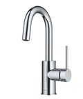 Oletto Single Handle Kitchen Bar Faucet In Chrome Finish, 12 1/4 Inch Height, No Brainer Top Mount Installation With QuickDock, side view