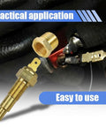 High Grade Radiator Cooling Fan And Temperature Sensor Switch 185 To 175 Degree showing brass components and connector for easy installation.