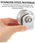Side view of cast-iron wheel pulley with mounting bracket and bolt for garage door roller replacement