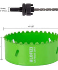 HLOFIZI 4-1/8 in carbide grit hole saw with arbor, 1-1/2 in depth; for drywall, plaster, stucco, cement board