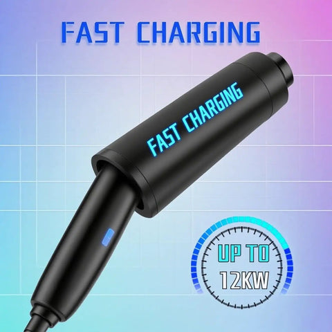 Charge Up Your Electric Ride With This Rock Solid 25 Ft Nacs Extension Cord Delivering A Heavy 48 Amp Draw And 12 Kw Juice Straight Up To Your Mobile Connector For Zero Sweat Home Sessions, showcasing fast charging connector.
