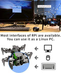 Bionic Quadruped Spider Robot Kit For Raspberry Pi 4 Or 3 B Plus Hands On OpenCV Object Tracking Self Stabilizing MPU6050 Gyro Sensor Remote GUI Control STEM Crawling Robot With PDF Manual, Raspberry Pi PC setup