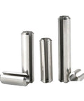 304 Stainless Steel Slotted Split Spring Pins M1.5 To M3.5 Diameter, M3x35 Length, 50 Piece Pack, heavy duty fasteners close-up