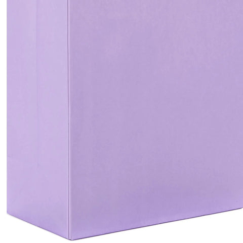 Pastel Color Recyclable Gift Bag Set With Eight Assorted Sizes For All Occasions showing a lavender bag close-up