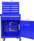 Rolling Tool Cart With Five Drawers On Wheels Heavy Duty Steel Tool Chest For Garage And Warehouse Storage Blue Mobile Tool Box Organizer Durable Construction With Easy Glide Casters For Heavy Tools And Ample Storage In Workshops And Garages