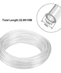 Clear PU Pneumatic Air Tubing 10mm OD By 6.5mm ID 10 Meter Length coil with diagram showing dimensions for air compressors.