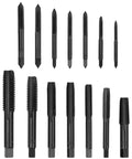 Pro Grade Fourteen Piece Thread Tap Set With Nitriding Coated HSS Taps For SAE Threads Ranging From Six To One Half Inch NC By Mesee