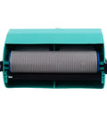 Professional Five Inch Knurling Decorator Roller With Comfortable Anti Slip Handle For Walls Ceilings Doors And Woodwork Textures, top view of roller.