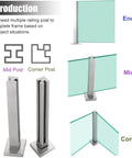 Hella Durable Glass Balustrade Posts With Slick Silver Finish Crafted From Heavy Duty 304 Stainless Steel for indoor outdoor safety railings.