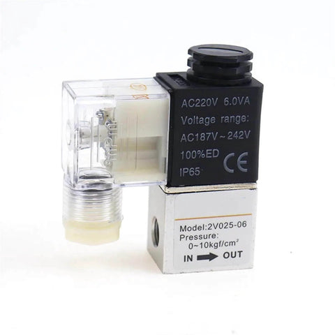 Heavy Duty 2 Port 2 Way Normally Closed Pneumatic Solenoid Valve with One Eighth Inch Ports Neutral Coil for AC220V