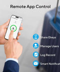 Person using smartphone app for Smart Lock With Built In WiFi And NFC 5 In 1 Keyless Entry Door Lock With Touch Keypad App Control