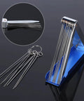 Heavy Duty Torch Tip Cleaner Kit Set For Welding And Cutting Nozzles with aluminum case, cleaning wires displayed.