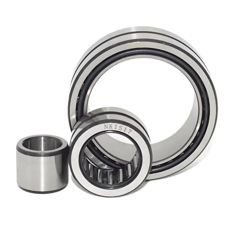 Industrial Strength Heavy Duty Needle Roller Bearing With Inner Ring Pre Lubricated For Hydraulic Lines And Diesel Trucks Slides Sweet And Kills Friction Under Hardcore Loads, showing three bearings.