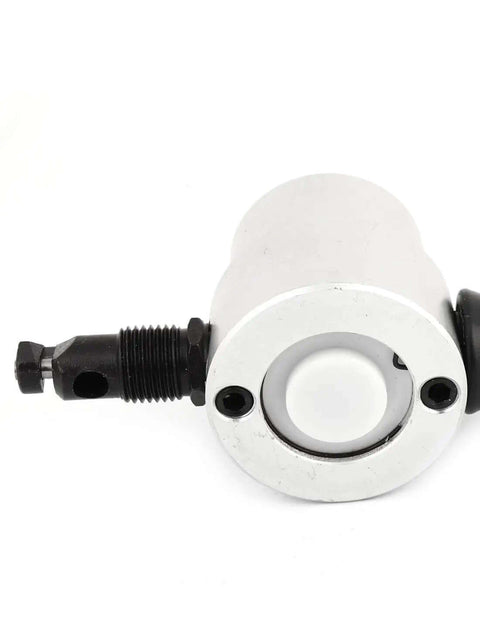 Beefed Up Nibbler Cutter Drill Attachment For Metal Sheets Black Silver Tone Double Head Nibbler Tool showing 27mm shank