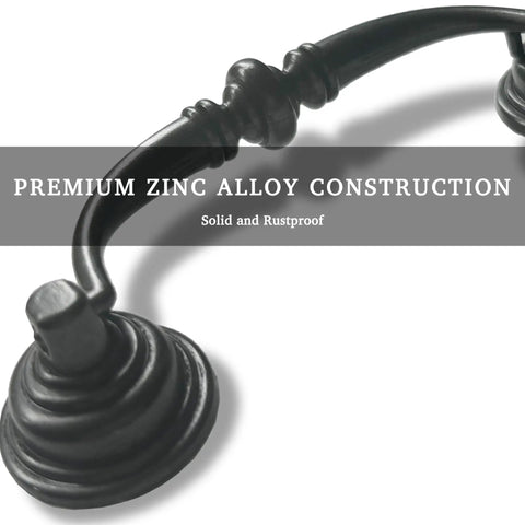 Slick And Dang Durable Drop Bail Cabinet Pulls With Oil Rubbed Bronze Finish showcasing premium zinc alloy construction.