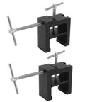 Professional Cabinet Face Frame Clamps equipped with exact drill guides, heavy-duty rubber pads for solid joints, pack of 2.