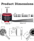 4 Pack 3115 900KV Drone Motors For 4-8S LiPo product dimensions and technical schematics