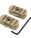 Arc Rail Adapter Kit With 360 Degree Rotation For 19mm Helmet Rails includes two tan nylon adapters and an allen wrench.